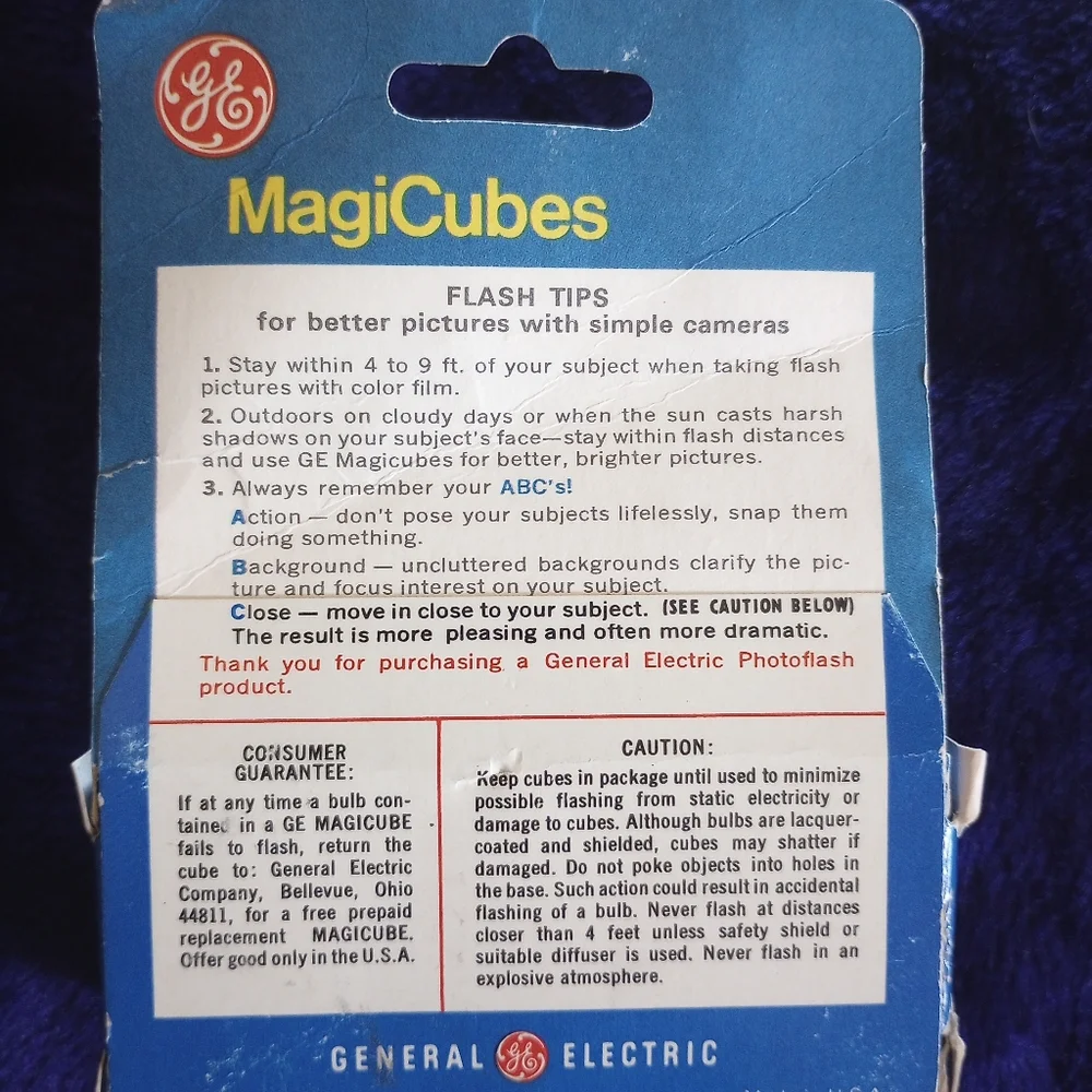 General Electric Magic Cubes for Vintage Flash Cameras